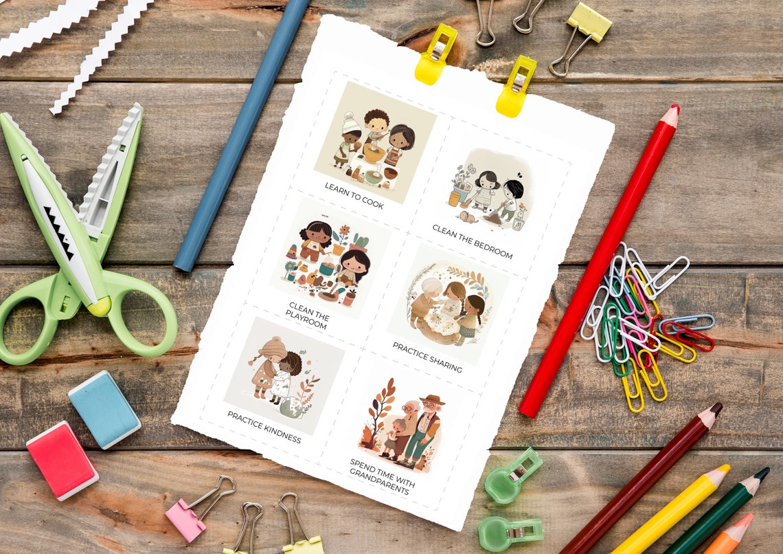 Kids Daily Routine Chart Poster Toddler Morning Task Cards Set Decor - Image 2