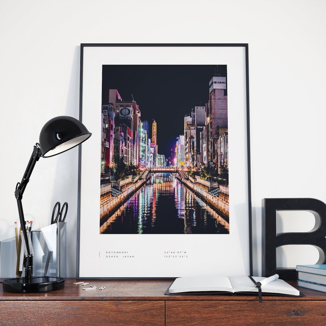 Osaka Dotonbori Coordinates Travel Poster