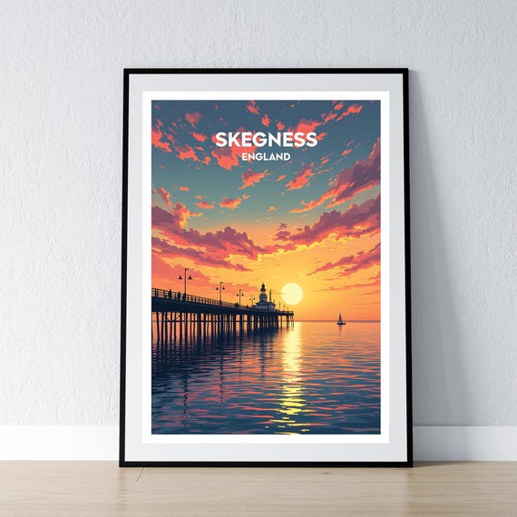 Skegness Poster Print Wall Art Gift Travel Home Decor Illustration