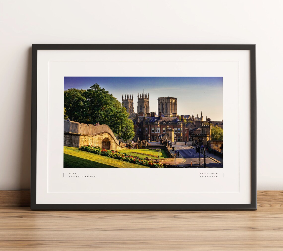 York United Kingdom Minster City Wall Skyline Photo Travel Wall Art