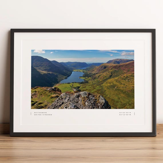 Buttermere Print Poster Lake District Coordinates Wall Art Photo