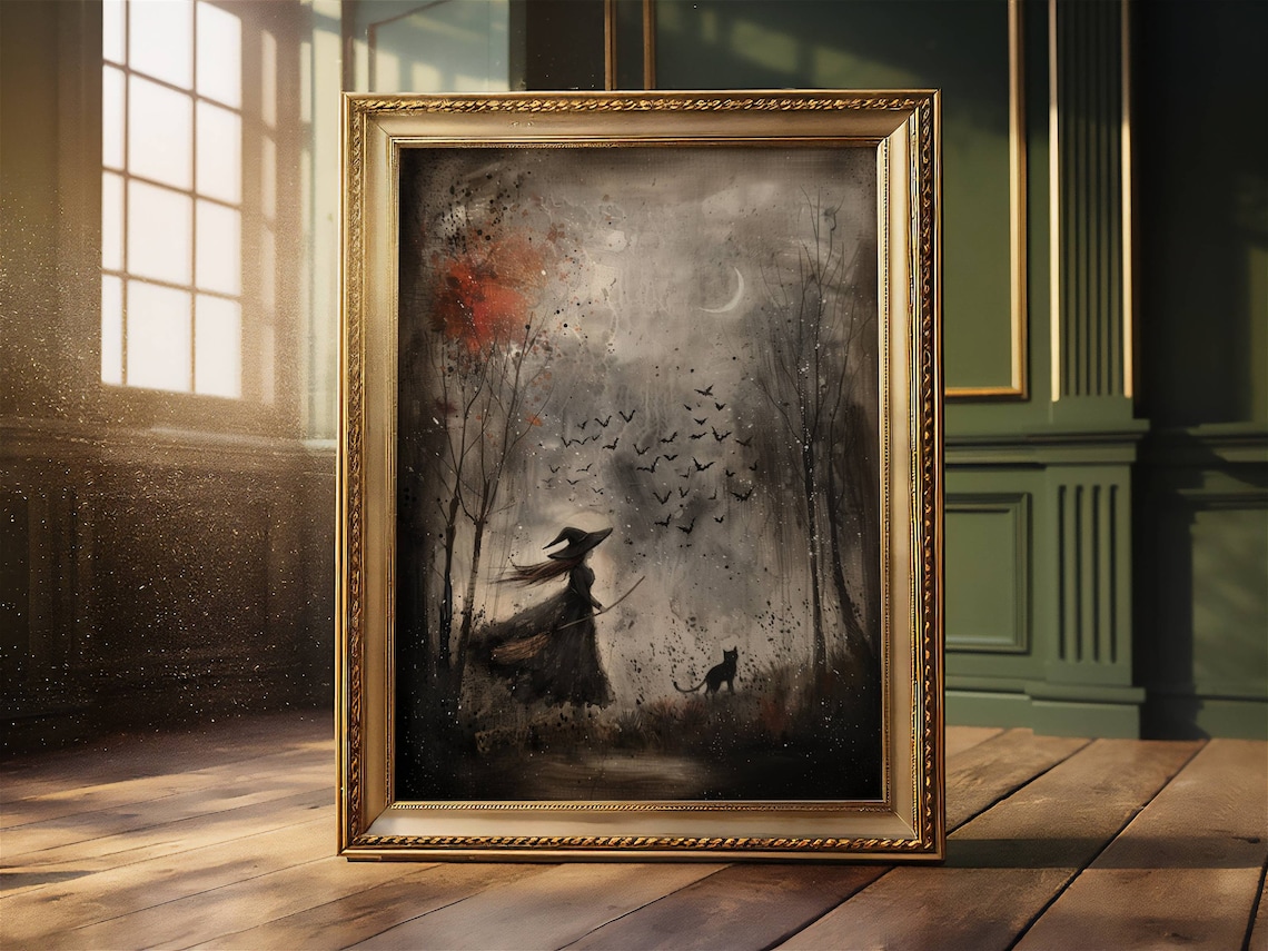 Witchy Dark Academia Halloween Art Print