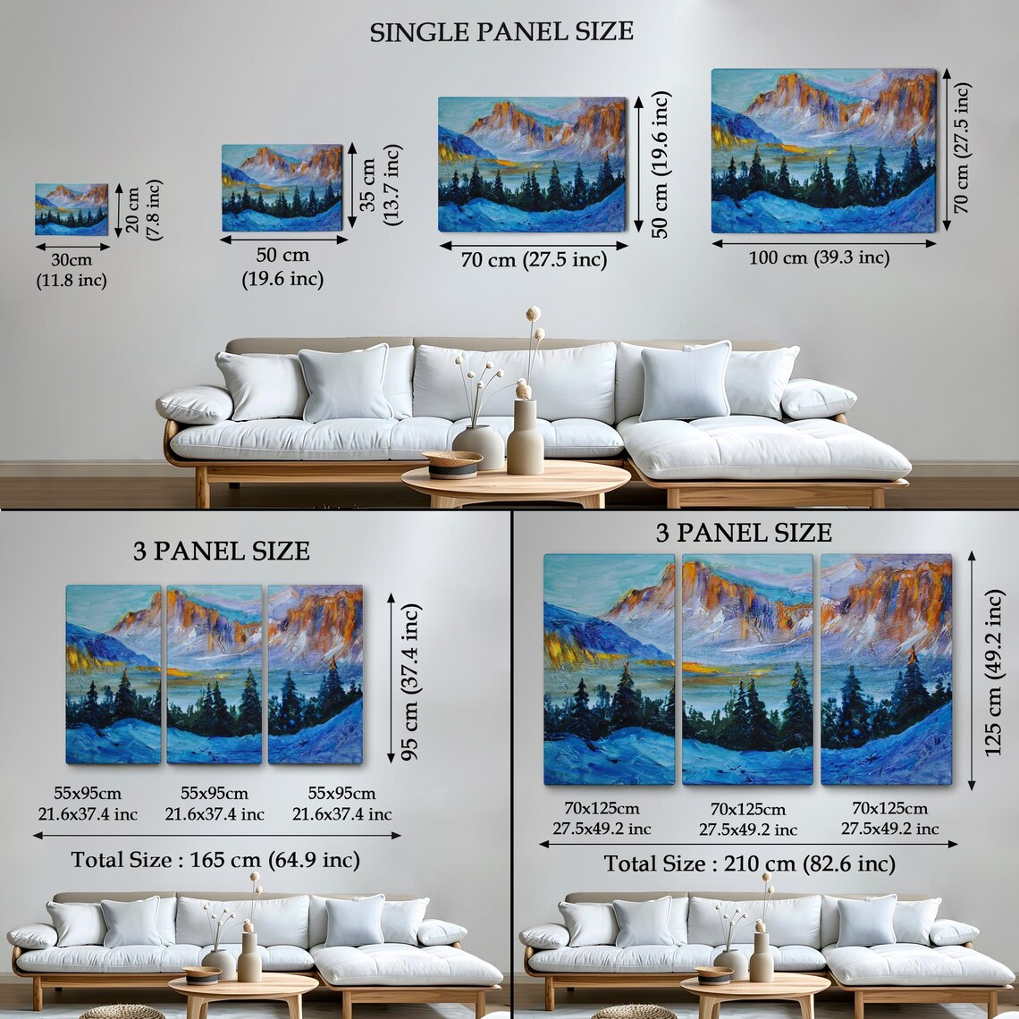 Mountain Forest Landscape Wall Painting Nature Art Nature Decor Nature Print Landscape Wall Table - Image 4