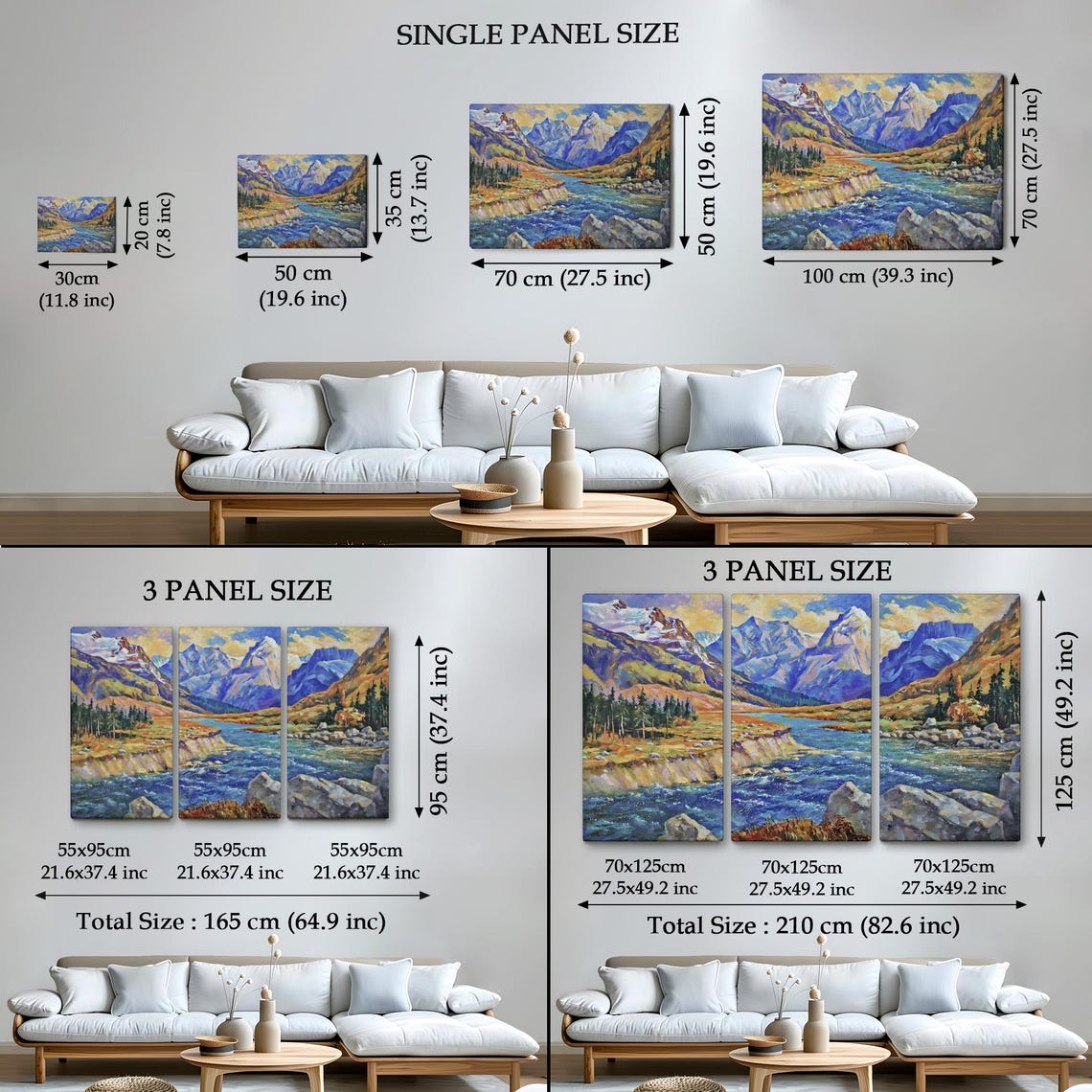 Caucasus Mountains View Oil Painting Style Decorative Art Nature Wall Decor Nature Print Nature Wall Decor - Image 4