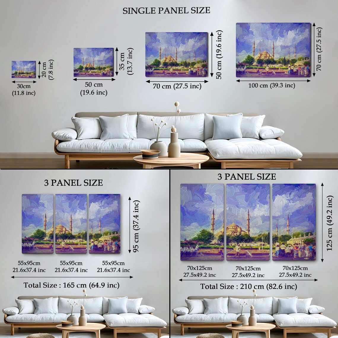Istanbul Sultan Ahmed Blue Mosque Lavender Sky Oil Painting Poster - Image 4