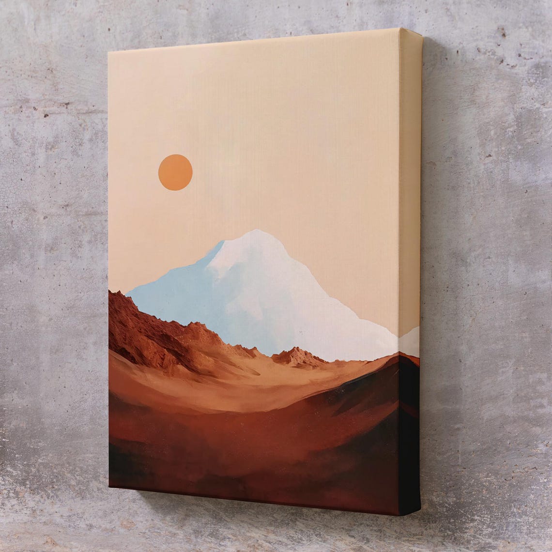 Abstract Sun Landscape Behind The Mountain Painting Nature Wall Decor Nature Wall Decor Landscape Wall Table