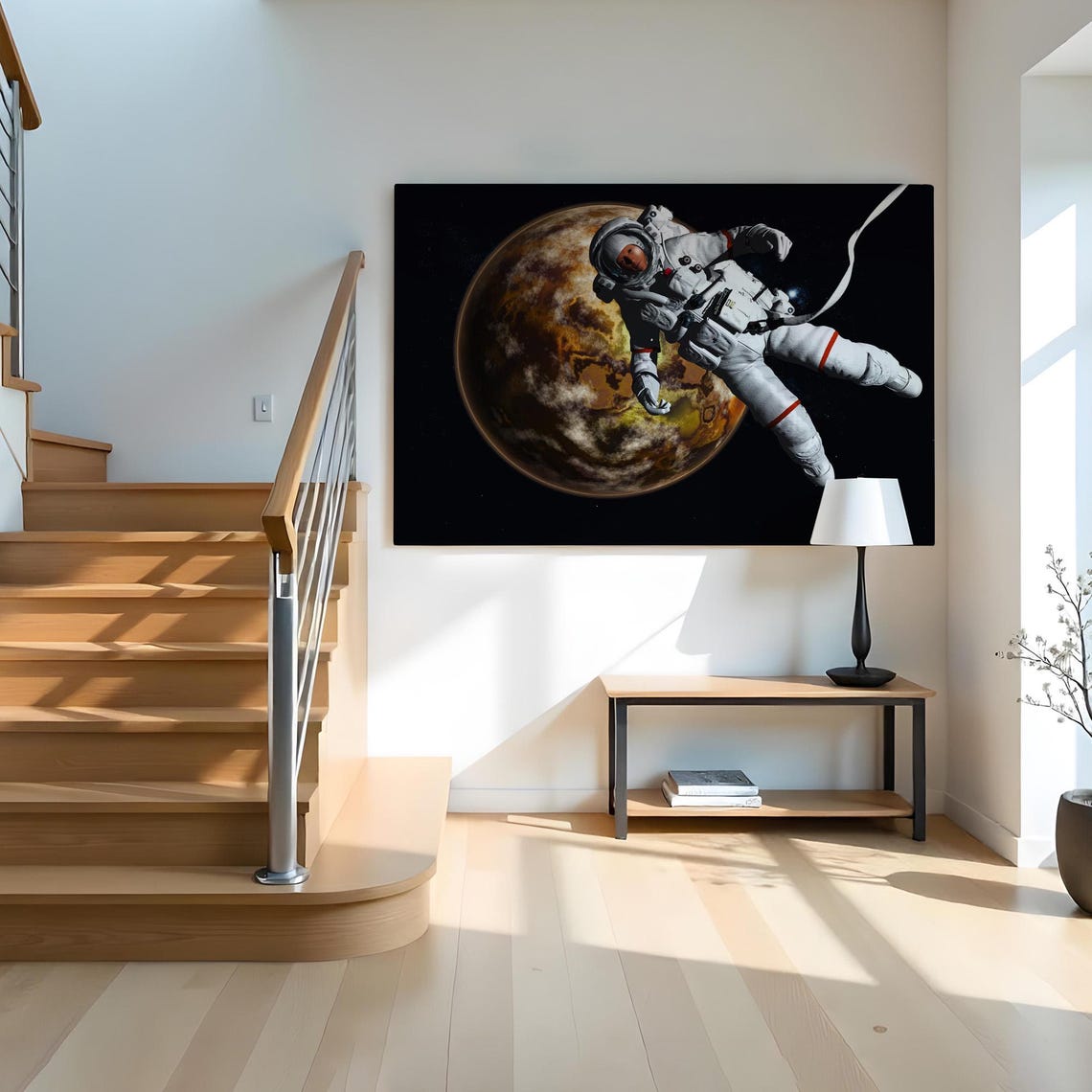 Astronaut Floating In Space Giant Planet Outer Universe Sci Fi Poster - Image 2