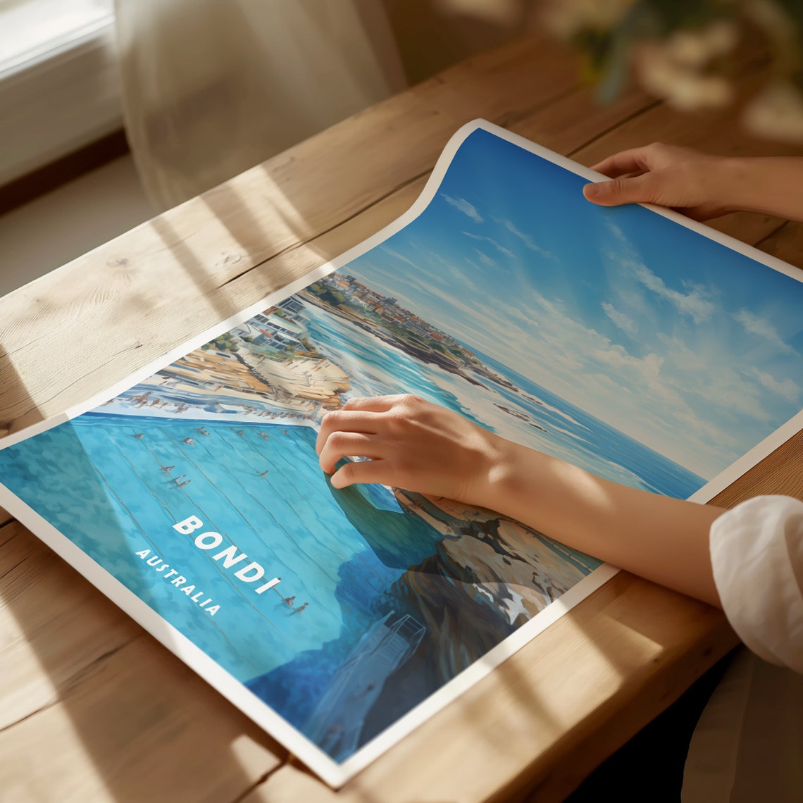 Bondi Australia Iconic Ocean Pool Surf Beach Waves Travel Poster - Image 2