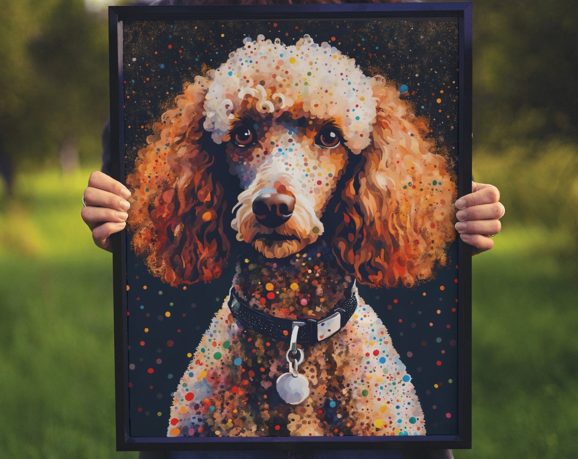 Fluffy Poodle Art Print Modern Dog Wall Art Dog Portrait Print Fuzzy Poodle Photo Print Cute Dog Art Print Best Friend Gift Art