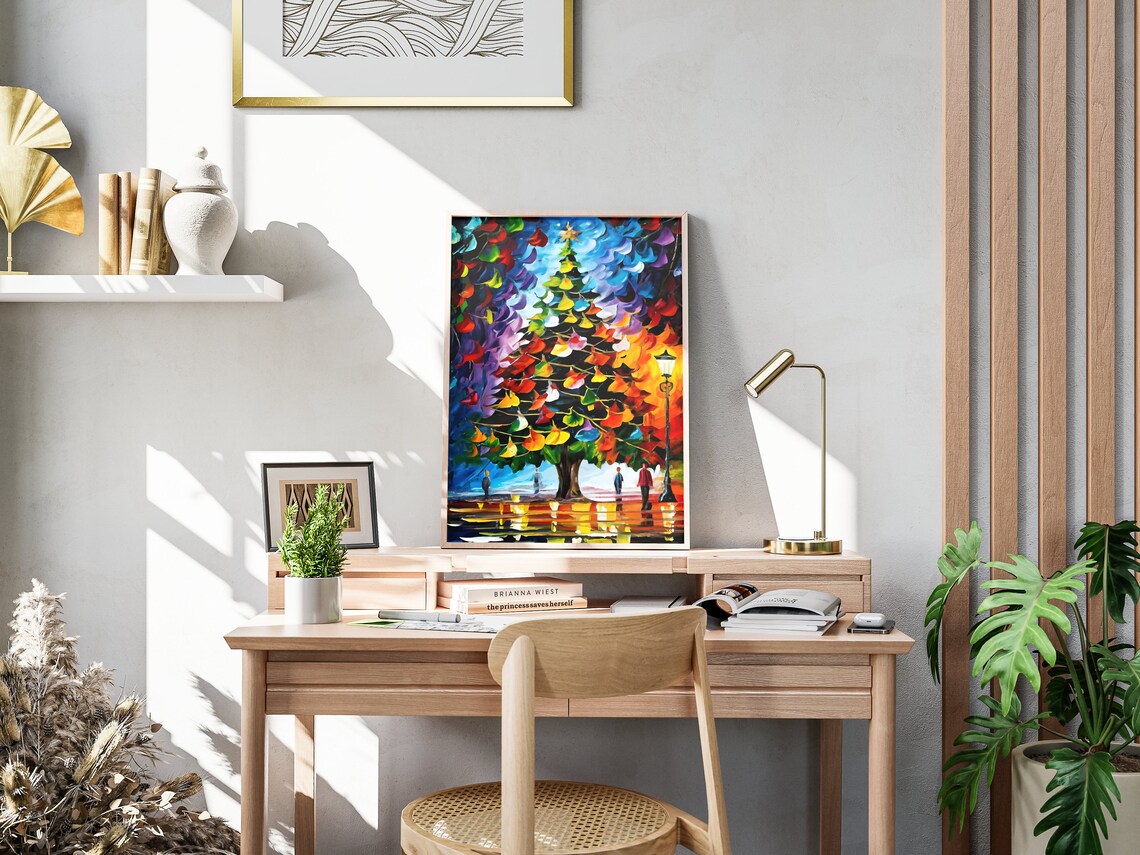 Festive Christmas Painting Matte Poster Print Xmas Holiday Decor Christmas Winter Wall Art Classic Holiday Colors Holiday Art Print - Image 4