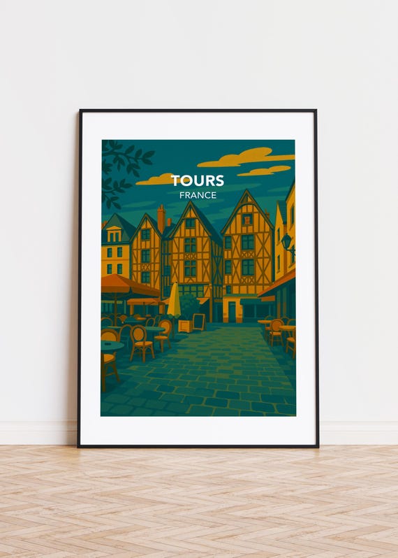 Tours City Modern Travel Poster