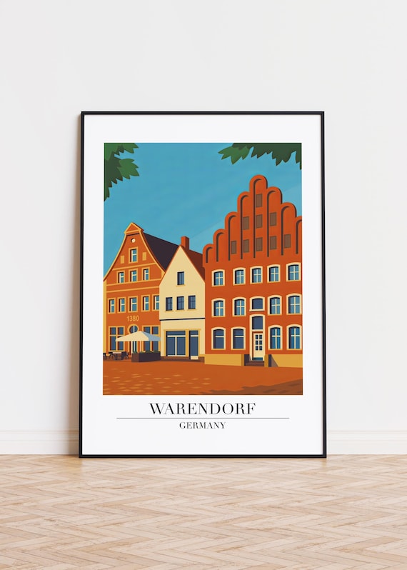 Warendorf Germany Poster Modern City Illustration Art