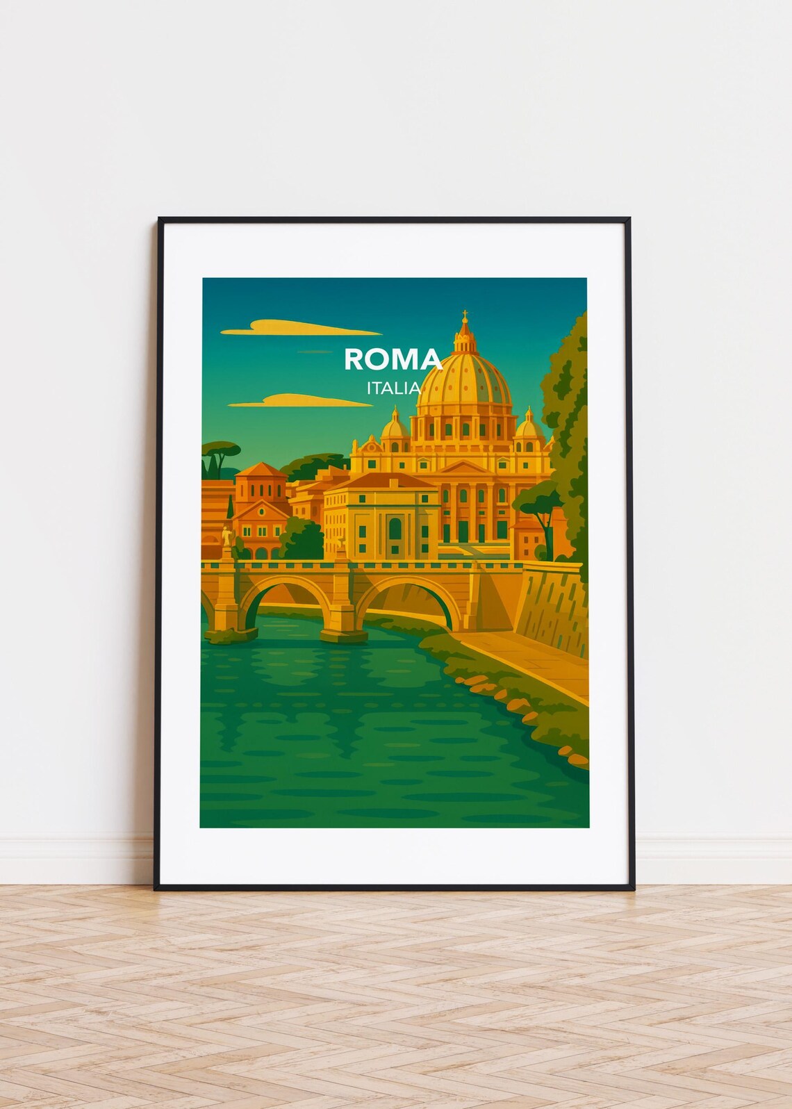 Roma Italy Modern City Illustration Travel Poster