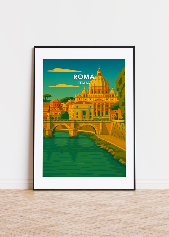 Roma Italy Modern City Illustration Travel Poster