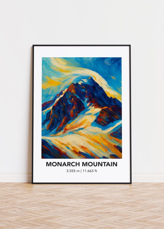 Monarch Mountain Art Print Modern Oil Painting Style Poster