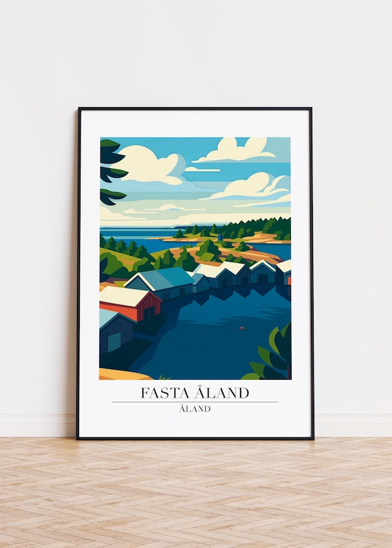 Fasta Land Poster Modern Scandinavian Illustration Art