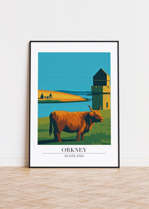 Orkney Scotland Poster Modern Illustration Art Print