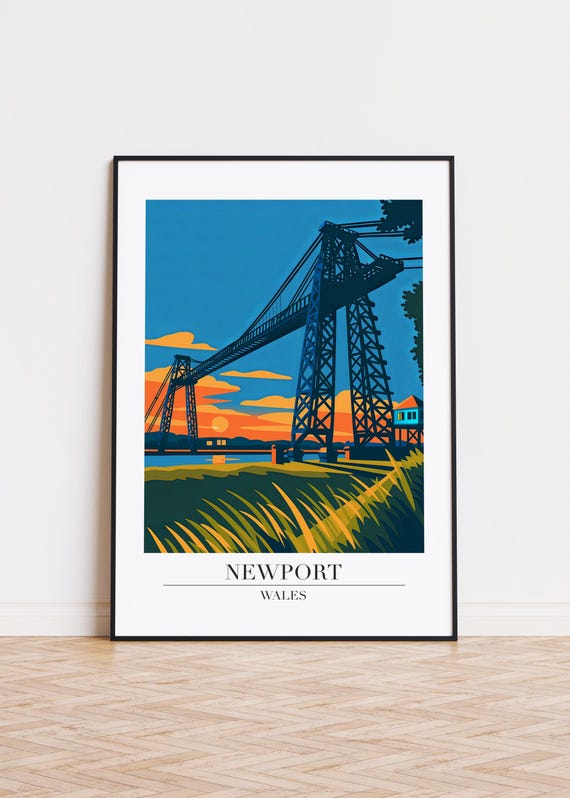 Newport Wales Poster Modern Illustration Art Print