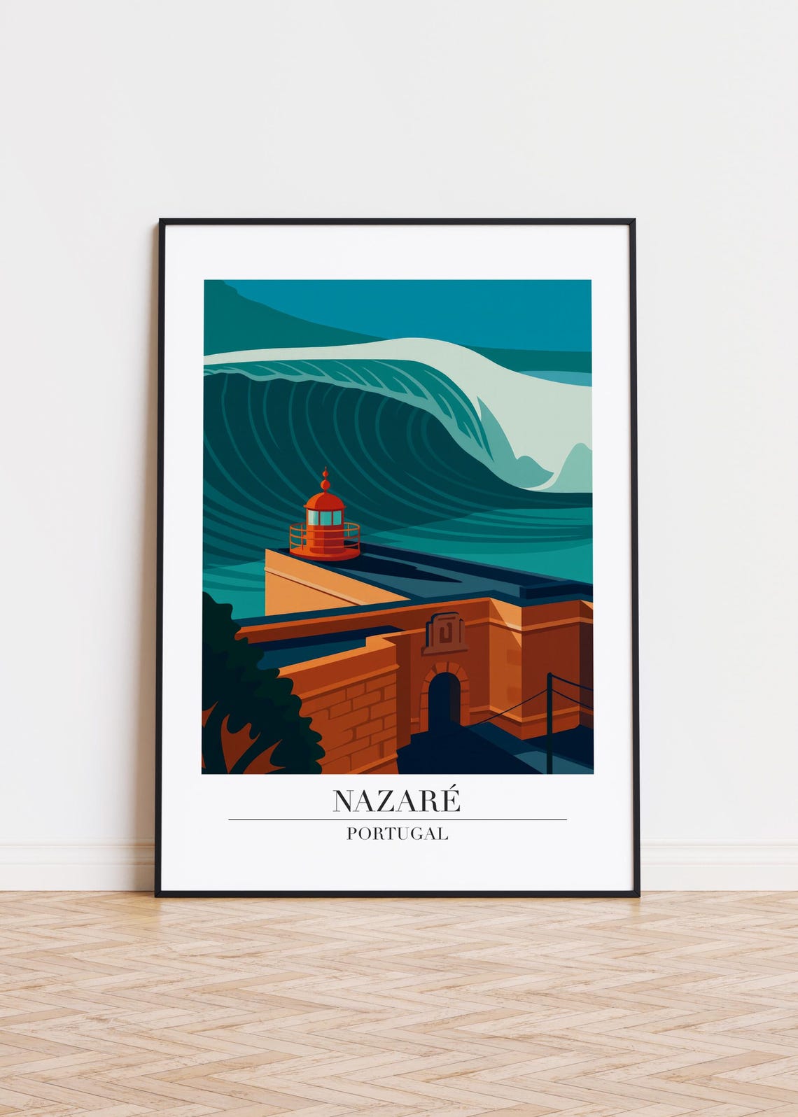 Nazar Portugal Minimalist Travel Poster