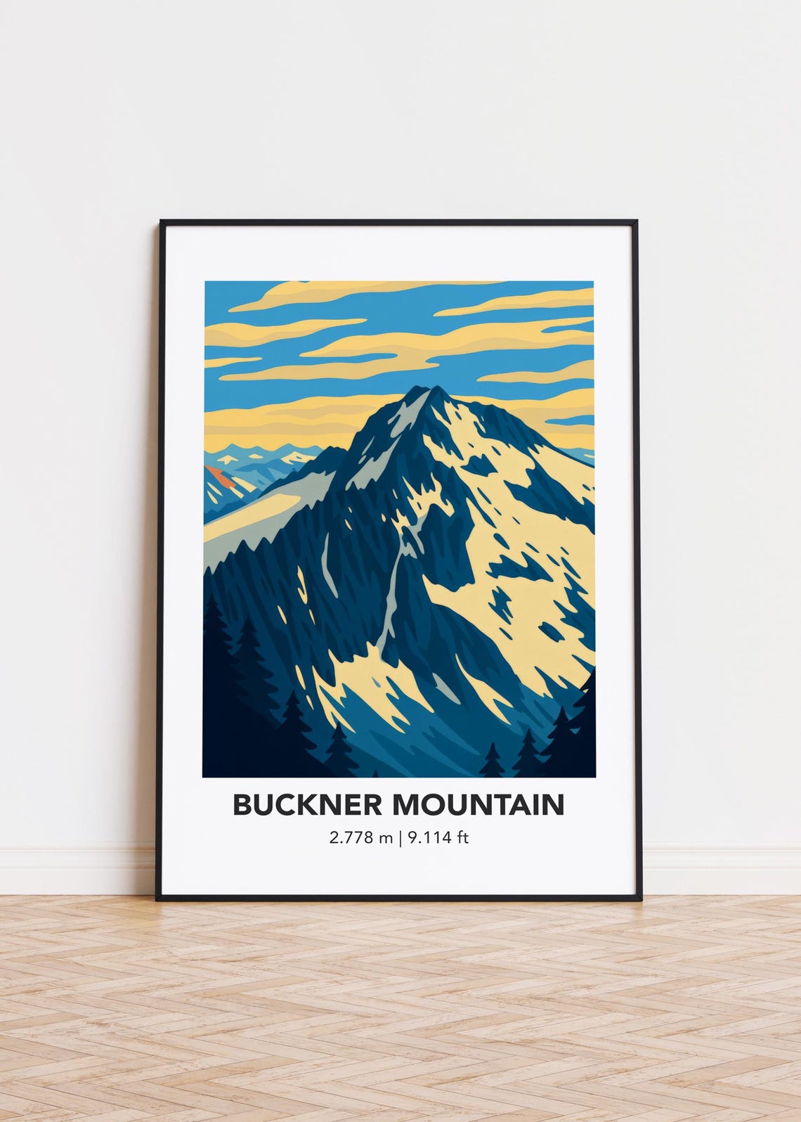 Buckner Mountain Art Print Modern Minimalist Poster