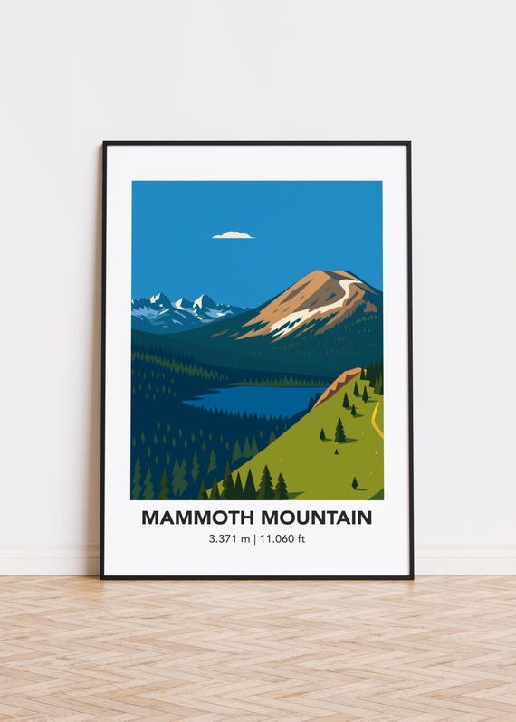 Mammoth Mountain Poster Print Illustration Art