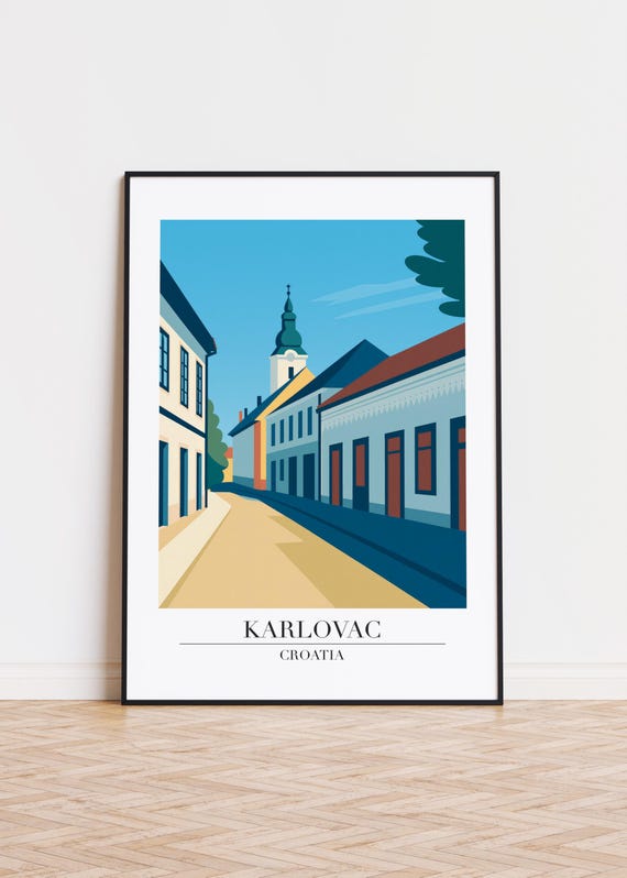 Karlovac Croatia Poster, Modern City Art Print