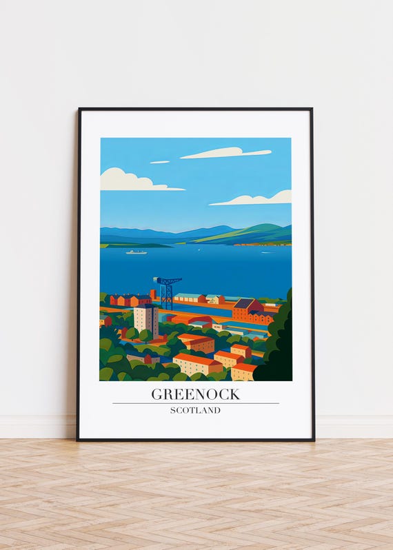 Greenock Scotland Poster Modern City Art Print
