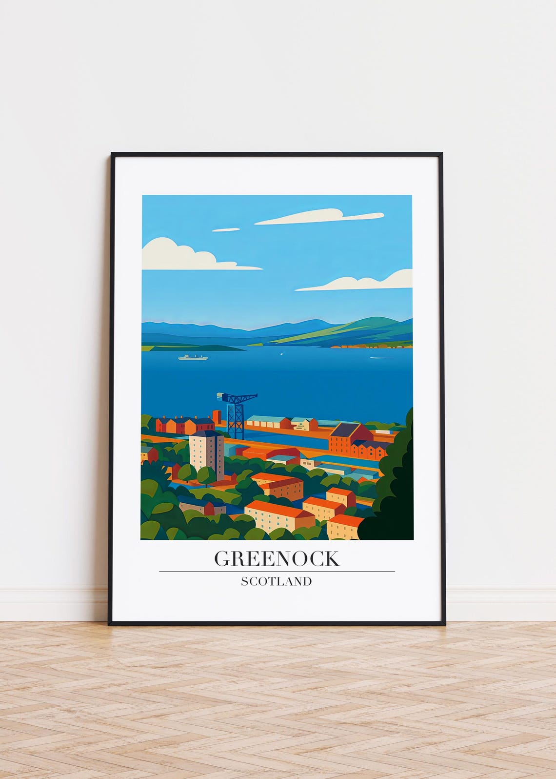Greenock Scotland Poster Modern City Art Print
