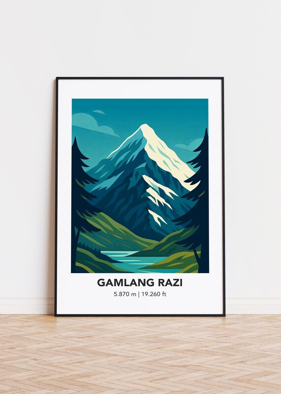 Gamlang Razi Poster Mountain Illustration Art Print