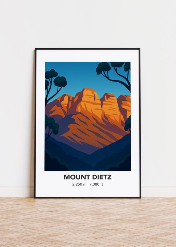 Mount Dietz Mountain Print Modern Minimalist Art Poster
