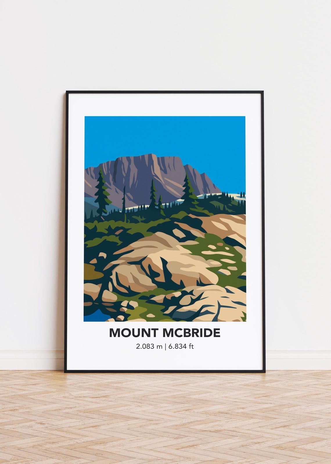 Mount Mcbride Mountain Print Modern Minimalist Art Poster