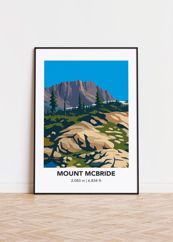 Mount Mcbride Mountain Print Modern Minimalist Art Poster