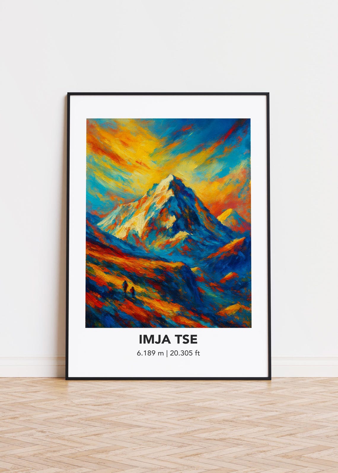 Imja Tse Nepal Mountain Sunset Oil Painting Landscape Poster