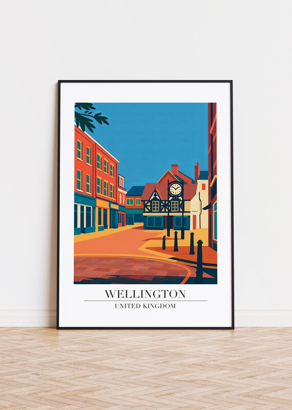 Wellington City Poster United Kingdom Illustration Art