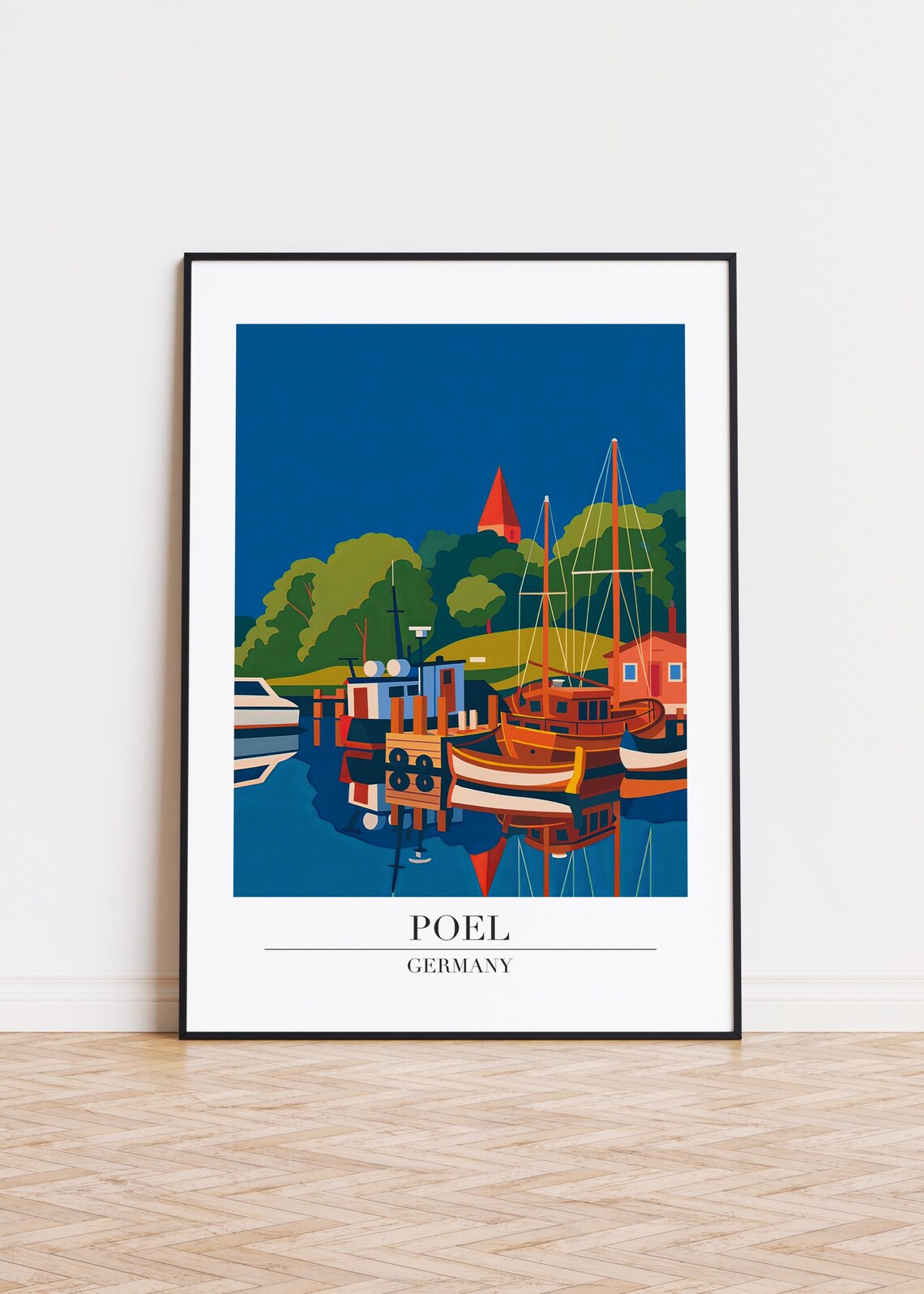 Poel Germany Modern City Illustration Poster