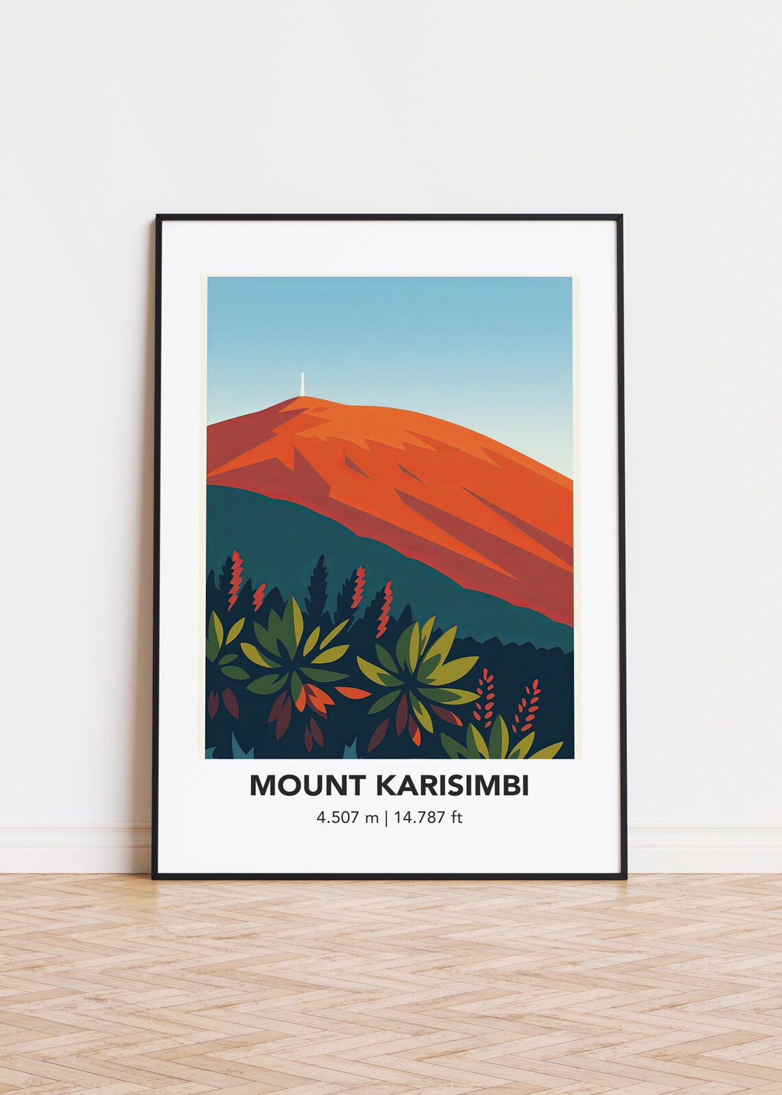 Mount Karisimbi Skyline Silhouette Art Print