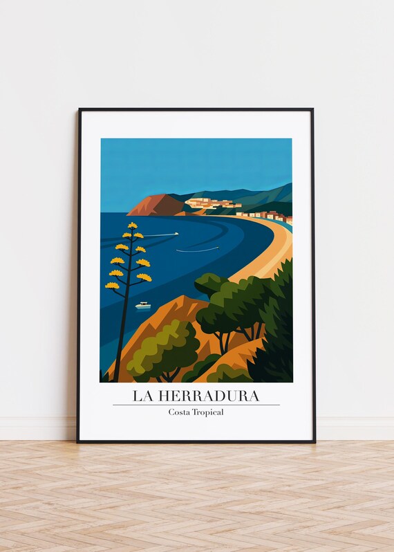 La Herradura Illustration Art Print Costa Tropical Poster