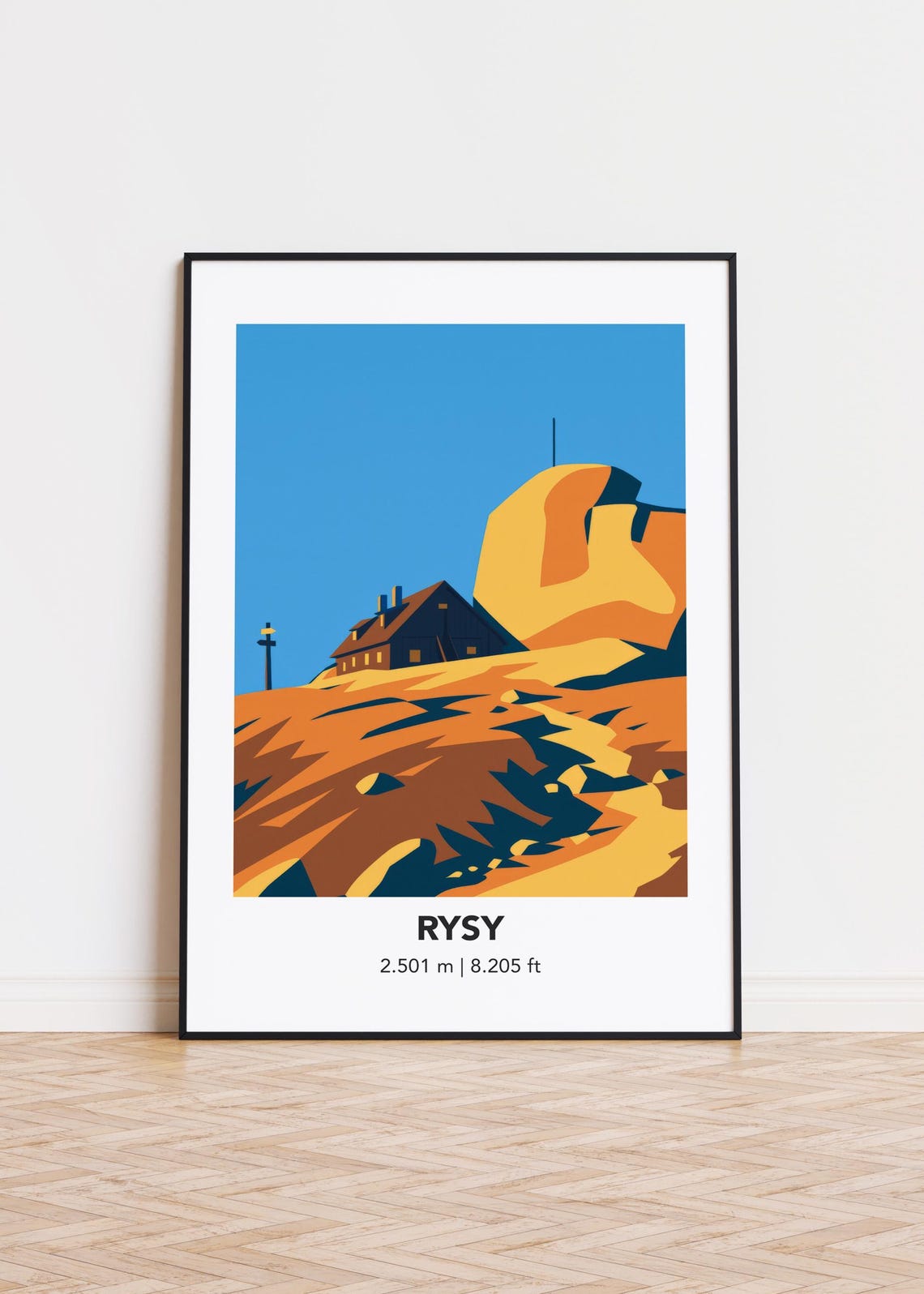Rysy Mountain Print Modern Minimalist Art Poster