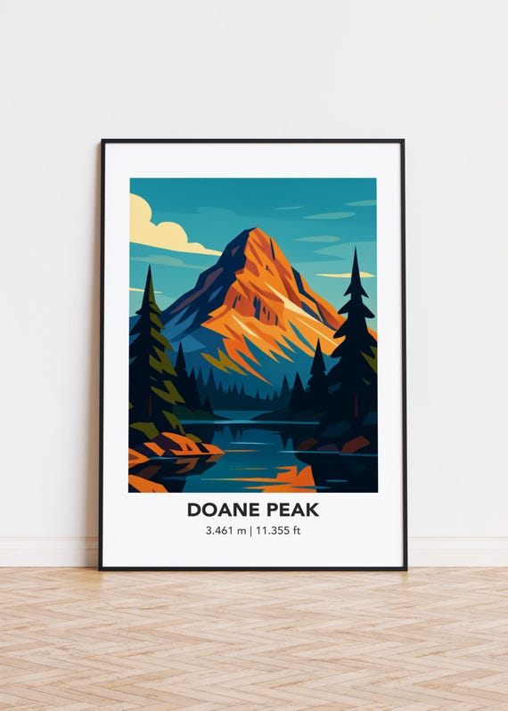 Doane Peak Mountain Art Print Modern Minimalist Poster