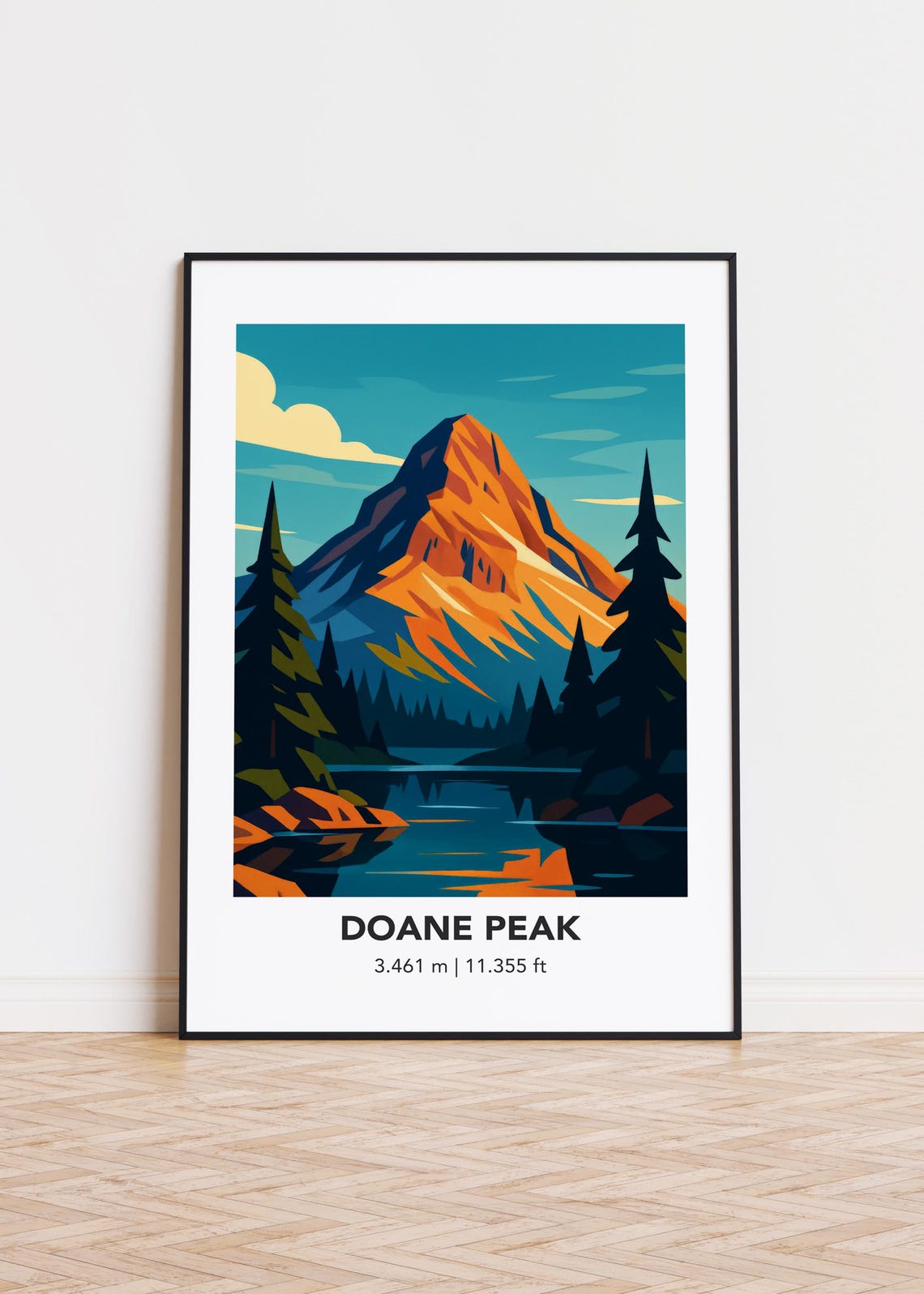 Doane Peak Mountain Art Print Modern Minimalist Poster
