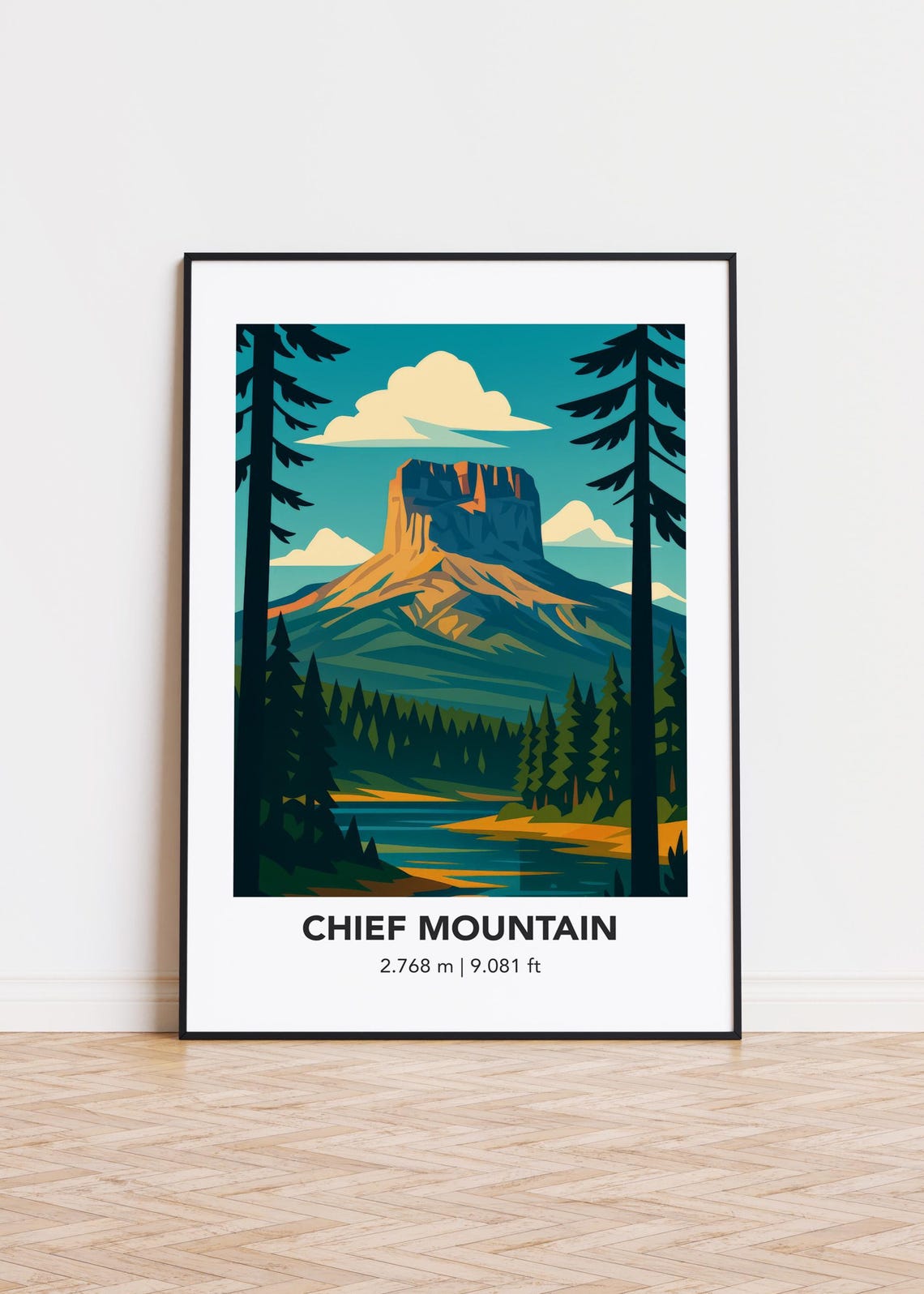 Chief Mountain Print Modern Minimalist Art Poster