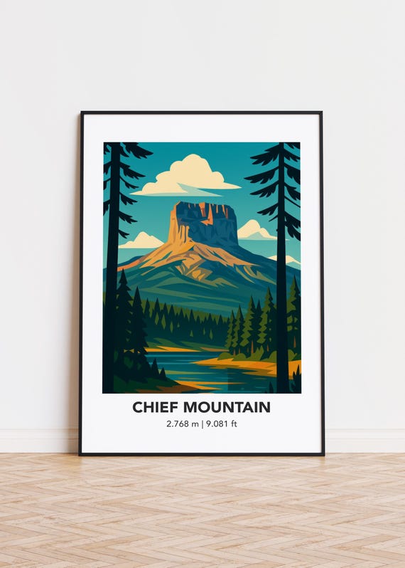 Chief Mountain Print Modern Minimalist Art Poster