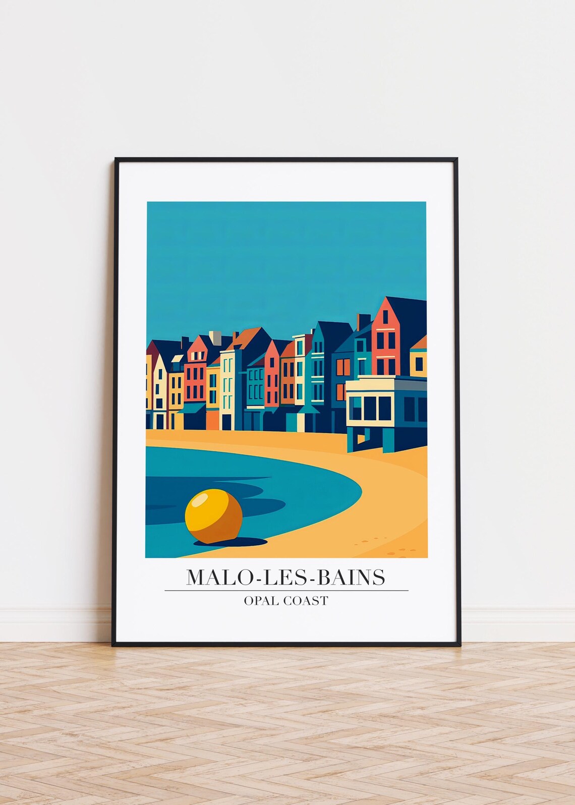 Malolesbains France Skyline Travel Poster