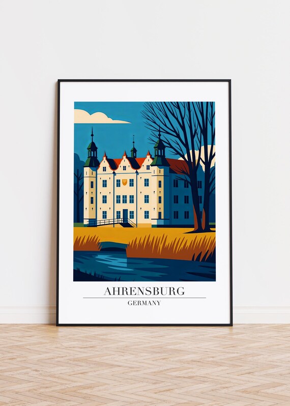 Ahrensburg Germany Poster Modern City Illustration Art