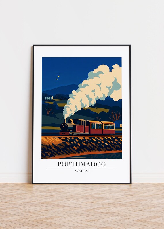 Porthmadog Wales Poster Modern Illustration Art Print