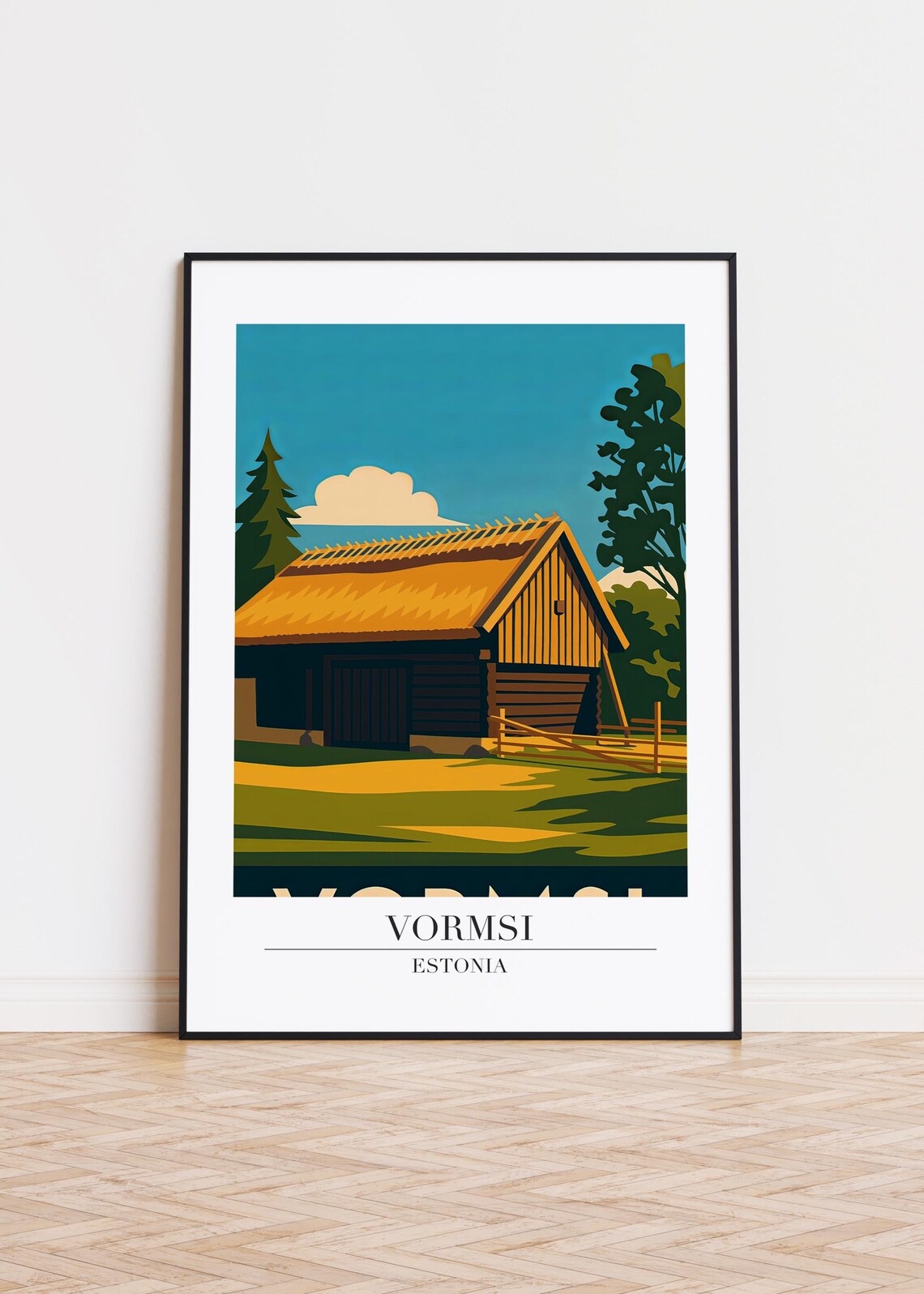 Vormsi Estonia Poster, Modern Illustration Art Print