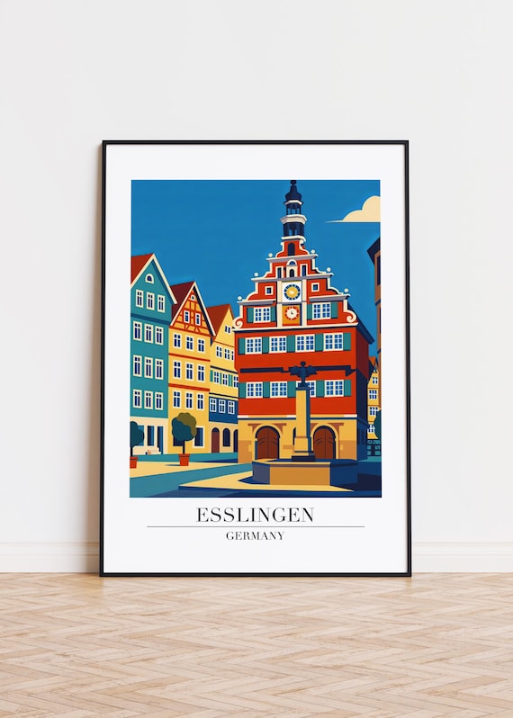 Esslingen Germany Poster Modern City Illustration Art