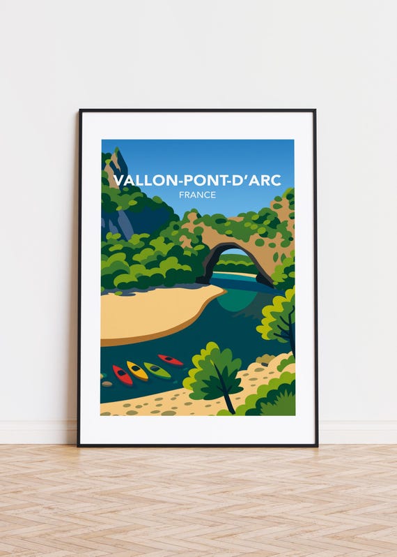 Vallonpontdarc France Poster Skyline Art Print