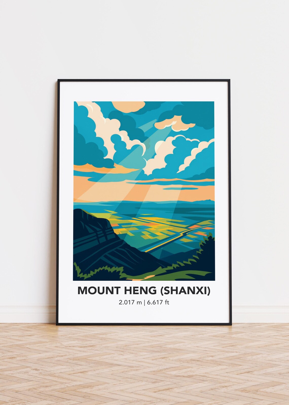 Mount Heng Mountain Minimalist Art Poster