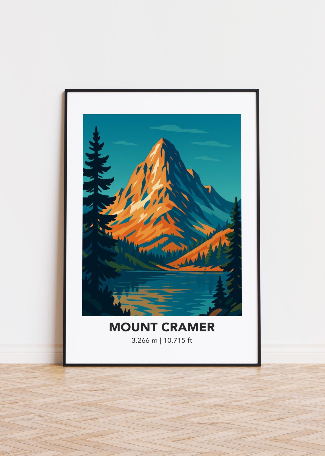Mount Cramer Illustration Art Poster Print